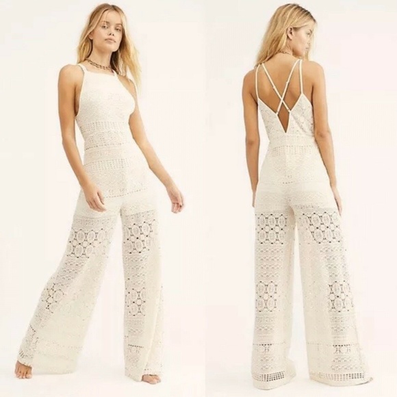 NEW $287 Free People Moon Bay Crochet One Piece Ju - Picture 2 of 9